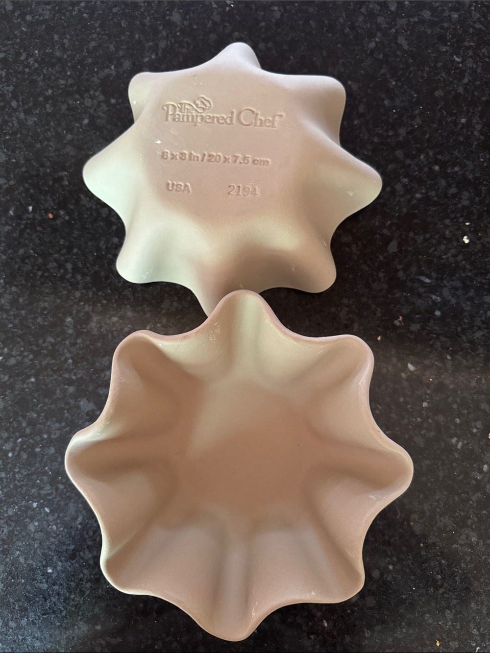 Pampered Chef Stoneware tortilla bowls brand new set of 2